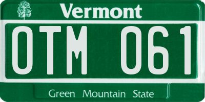 VT license plate OTM061