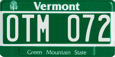 VT license plate OTM072