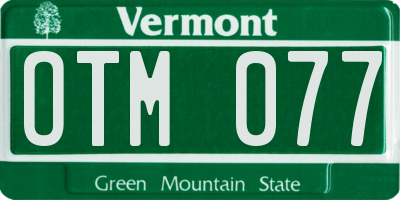 VT license plate OTM077