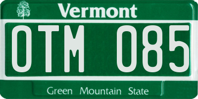 VT license plate OTM085