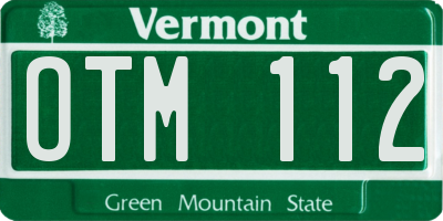 VT license plate OTM112