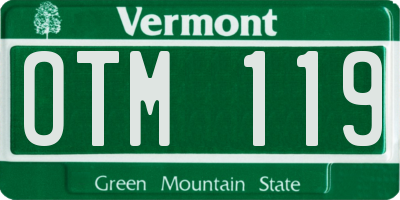 VT license plate OTM119