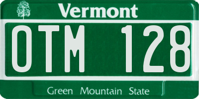VT license plate OTM128