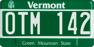VT license plate OTM142