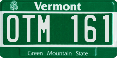 VT license plate OTM161