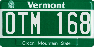 VT license plate OTM168