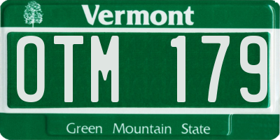 VT license plate OTM179