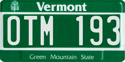 VT license plate OTM193