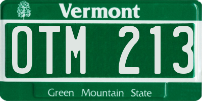 VT license plate OTM213
