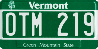 VT license plate OTM219