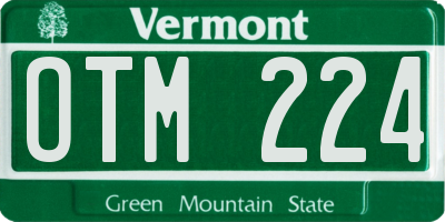 VT license plate OTM224