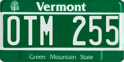 VT license plate OTM255
