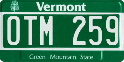 VT license plate OTM259