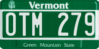 VT license plate OTM279