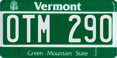 VT license plate OTM290