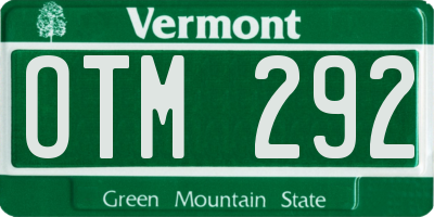 VT license plate OTM292