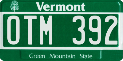 VT license plate OTM392