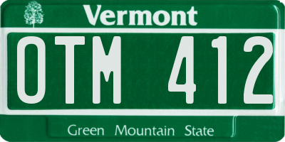 VT license plate OTM412