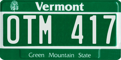 VT license plate OTM417