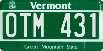 VT license plate OTM431