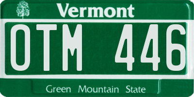 VT license plate OTM446