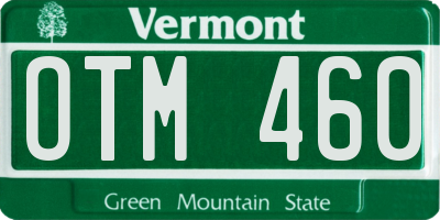 VT license plate OTM460