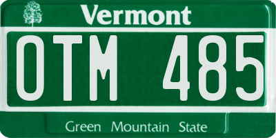 VT license plate OTM485