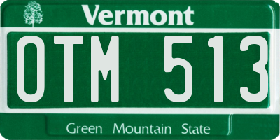VT license plate OTM513
