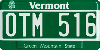 VT license plate OTM516