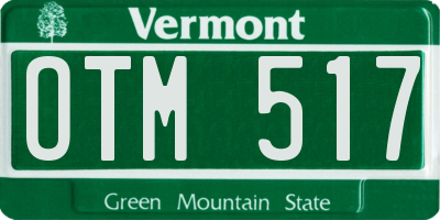 VT license plate OTM517