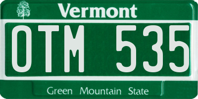 VT license plate OTM535