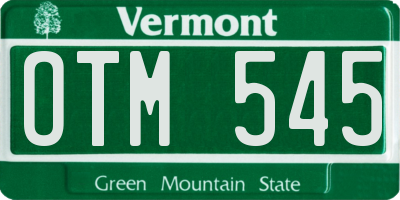 VT license plate OTM545