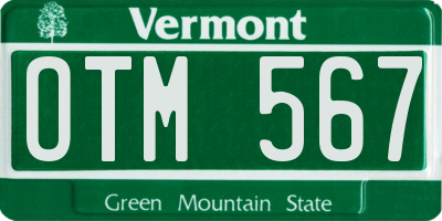 VT license plate OTM567