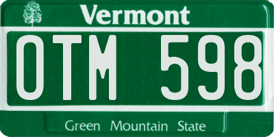 VT license plate OTM598