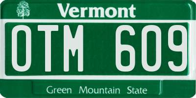 VT license plate OTM609