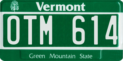 VT license plate OTM614