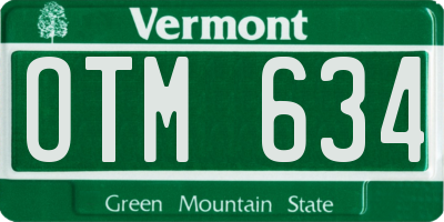 VT license plate OTM634