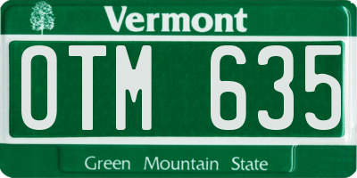 VT license plate OTM635