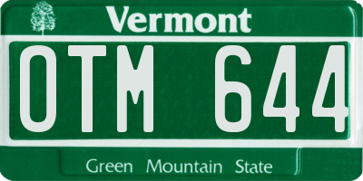 VT license plate OTM644