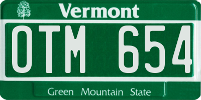 VT license plate OTM654