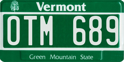 VT license plate OTM689