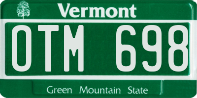 VT license plate OTM698