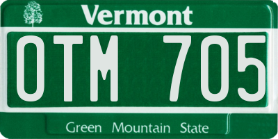 VT license plate OTM705