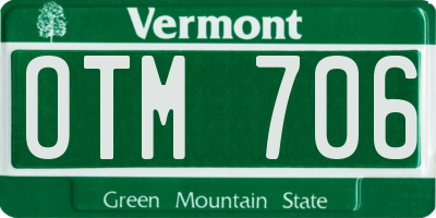VT license plate OTM706