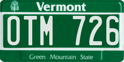 VT license plate OTM726