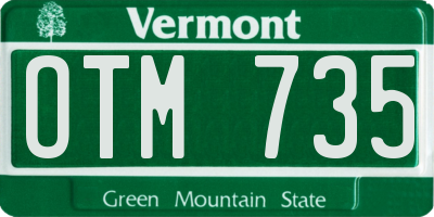 VT license plate OTM735