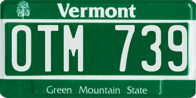 VT license plate OTM739