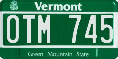 VT license plate OTM745