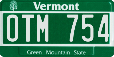 VT license plate OTM754
