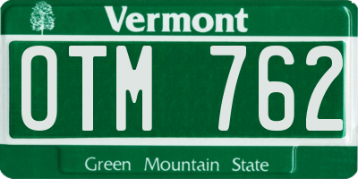 VT license plate OTM762